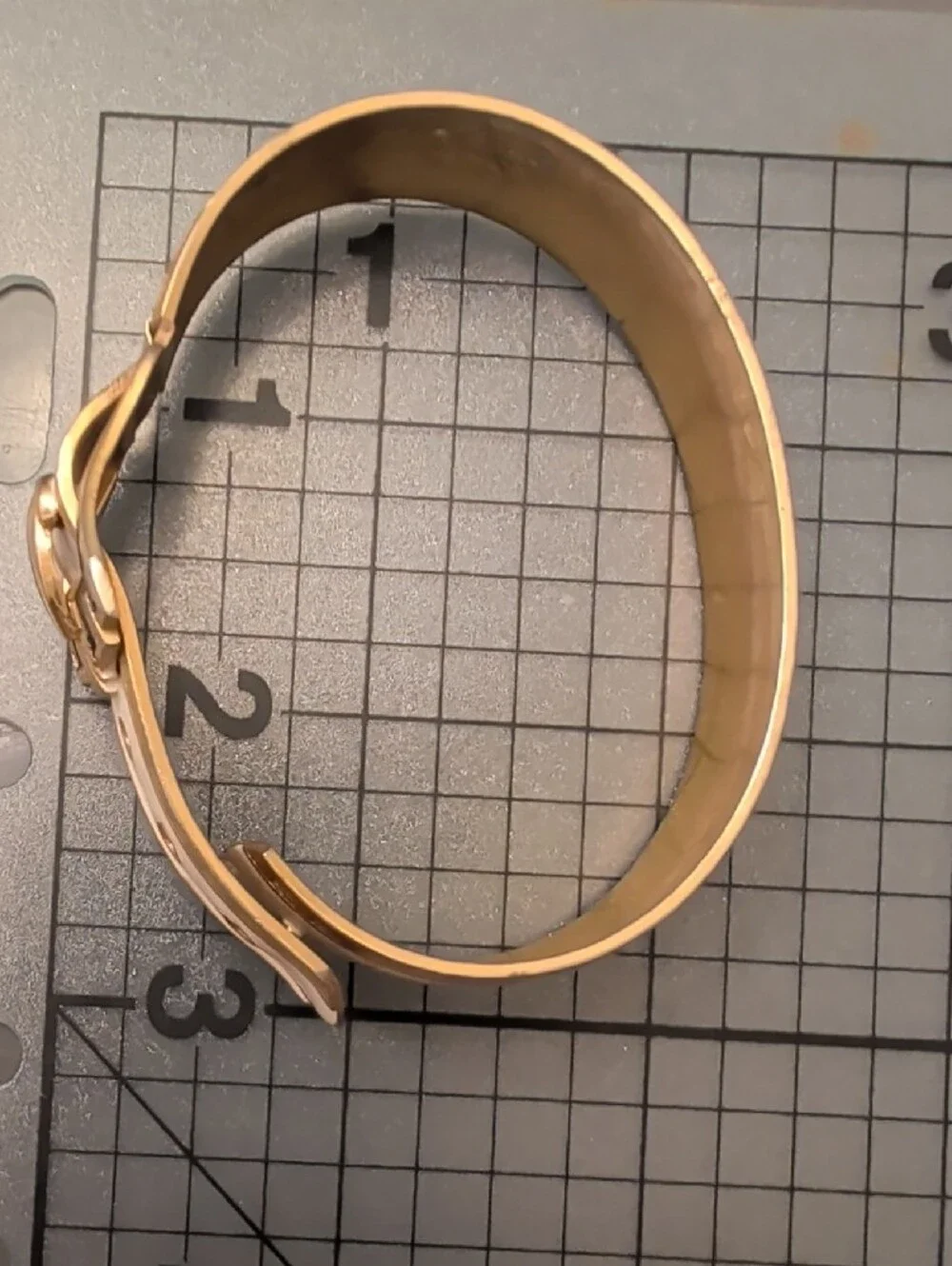Antique Gold-Tone White Enamel Buckle Bracelet